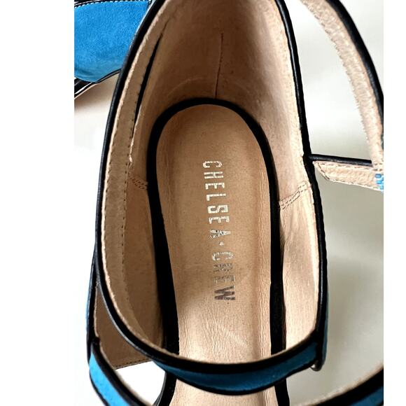 Chelsea Crew Nelly Colorblock Peep toe woven cone heels Size EU 39 - Picture 5 of 8